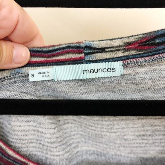 2/$30 Maurices Small Womens Colorful Aztec Scoop-Neck Pullover Sweater Top - Picture 4 of 6